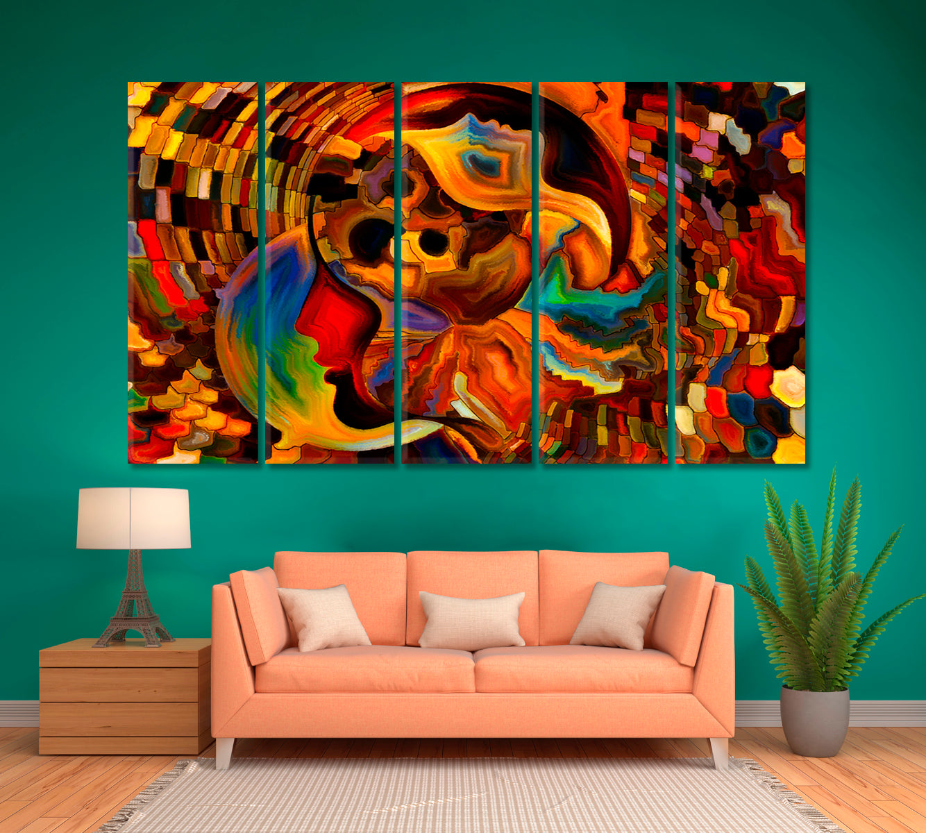 Consciousness Contemporary Abstraction Contemporary Art Artesty 5 panels 36" x 24" 