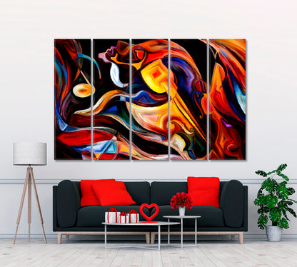 Inner Melody Beautiful Lines Abstraction Abstract Art Print Artesty 5 panels 36" x 24" 