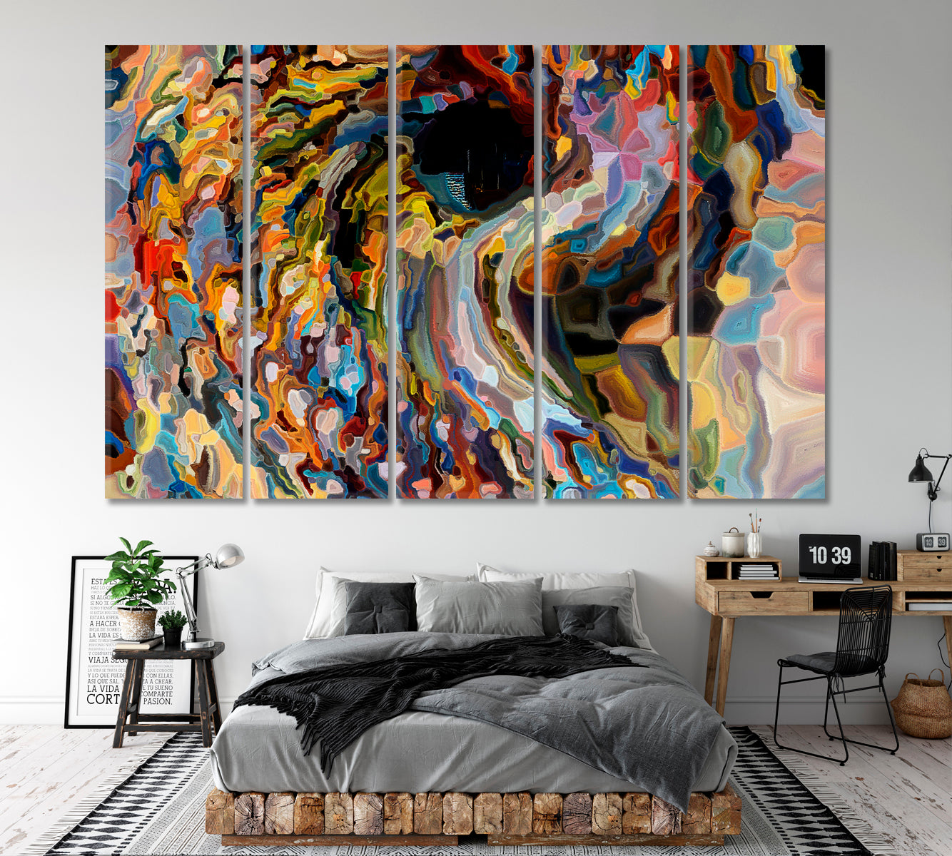 PAINTS VIRTUAL WHIRLPOOL  Unique Abstract Art Abstract Art Print Artesty 5 panels 36" x 24" 