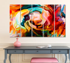 Colors And Thoughts Metaphorical Abstraction Abstract Art Print Artesty 5 panels 36" x 24" 