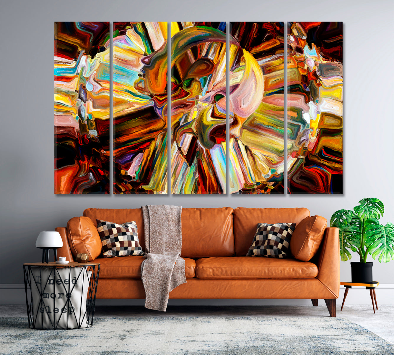 Frame Of Mind Contemporary Art Artesty 5 panels 36" x 24" 