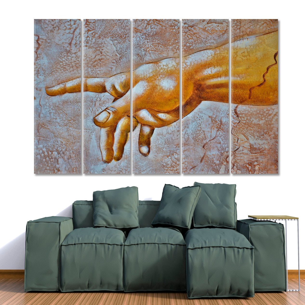 HAND OF GOD Religious Da Vinci Style Religious Modern Art Artesty   