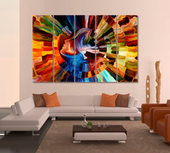 Awareness Philosophical Abstract Allegory Contemporary Art Artesty 5 panels 36" x 24" 