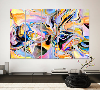 Abstract Contemporary Abstract Art Print Artesty 5 panels 36" x 24" 