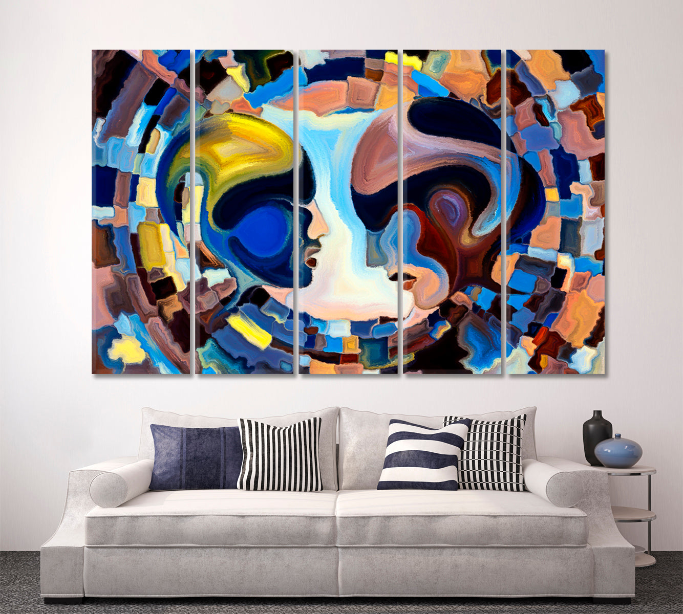 Converging to Infinity Abstract Art Print Artesty 5 panels 36" x 24" 