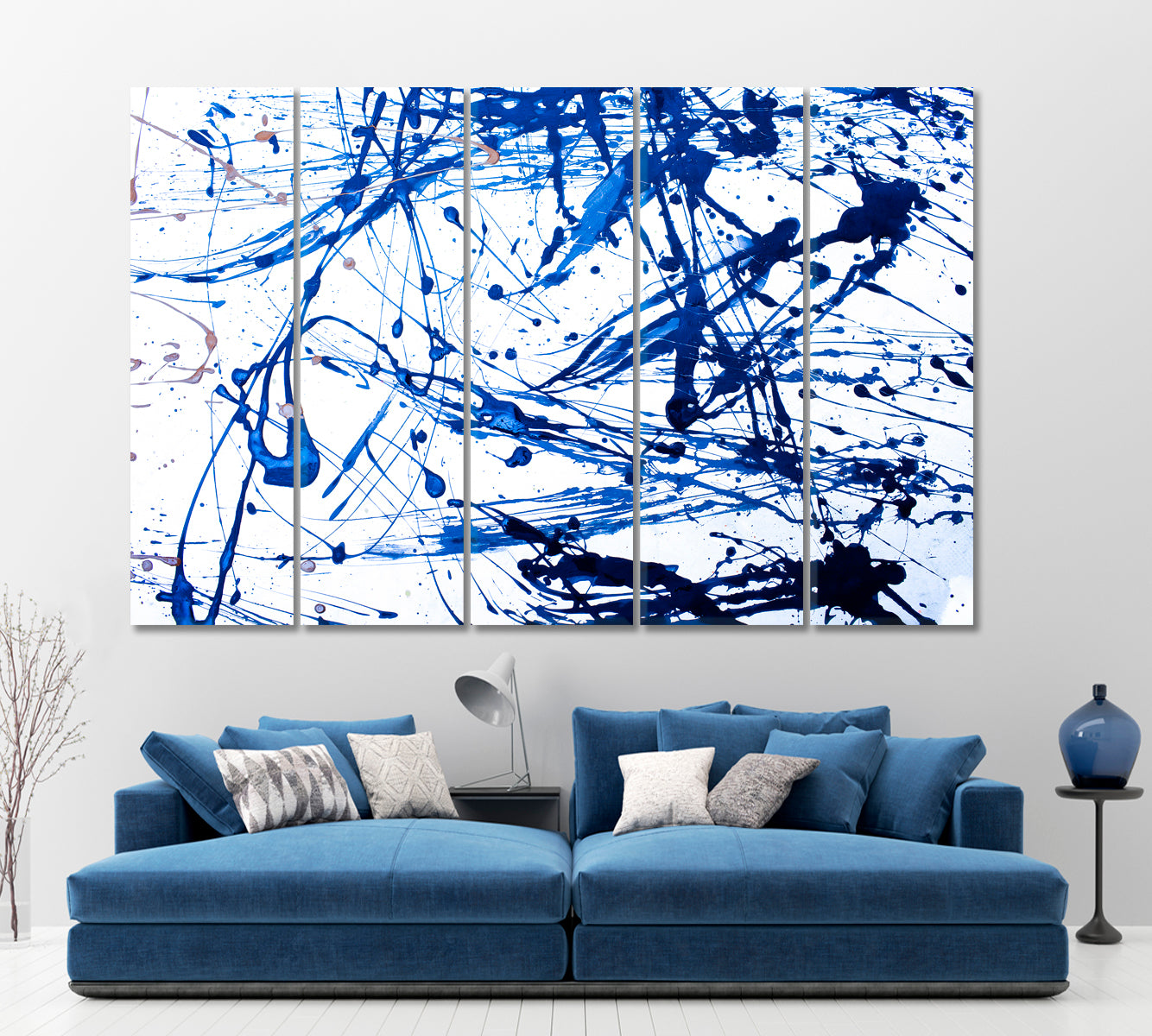 Abstract Artistic Modern Expressionism Contemporary Art Artesty 5 panels 36" x 24" 