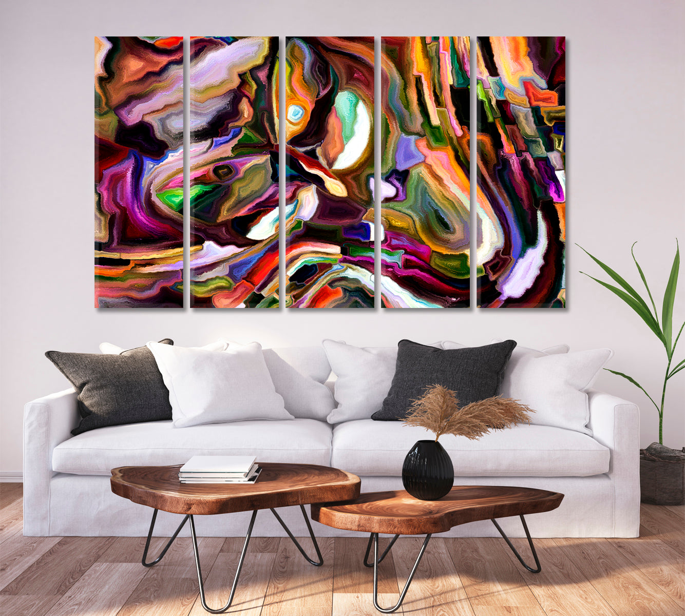 Nature In Colors And Shapes Abstract Pattern Abstract Art Print Artesty 5 panels 36" x 24" 