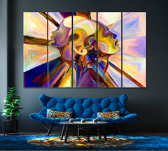 SHAPES Abstract Contemporary Abstract Art Print Artesty 5 panels 36" x 24" 
