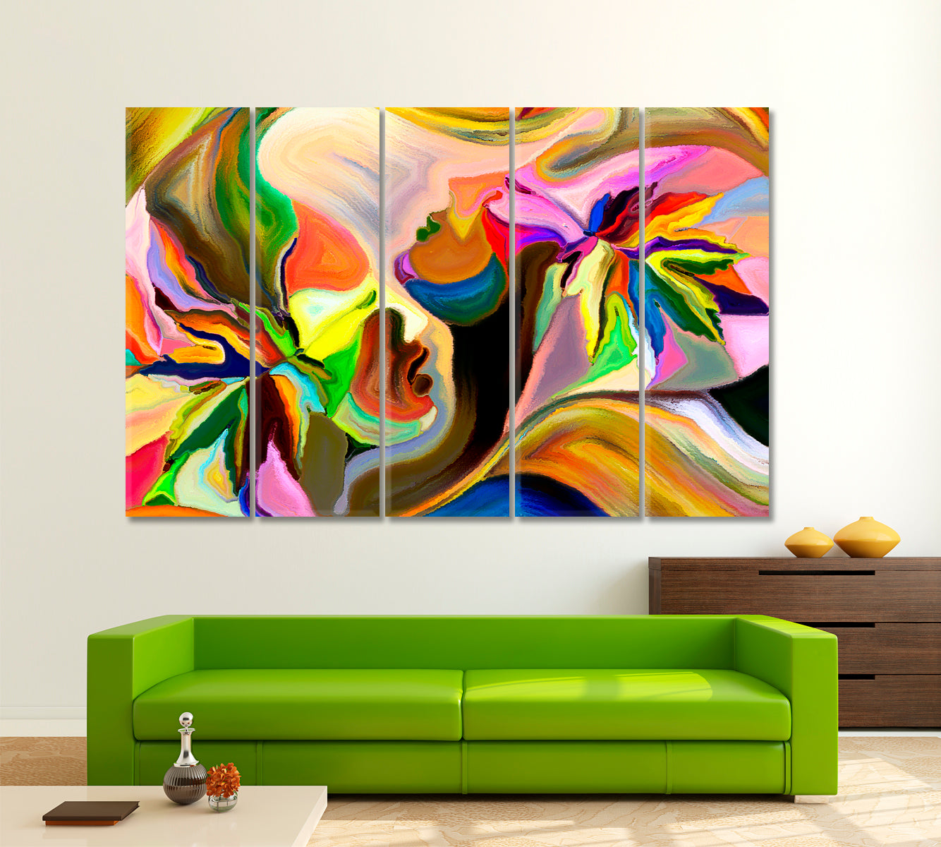 The Nature of Desire Abstract Art Print Artesty 5 panels 36" x 24" 