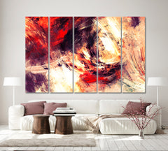 Bright Artistic Splashes Abstract Color Modern Futuristic Dynamic Fractal Artwork Abstract Art Print Artesty 5 panels 36" x 24" 