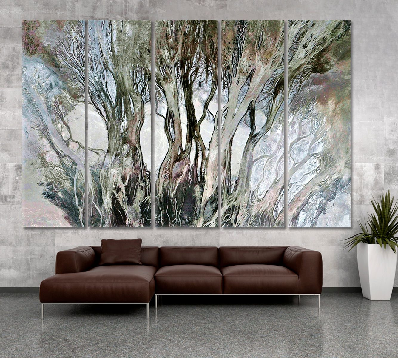 ENCHANTED FOREST Africa Deserts Aerial View Abstract Naturalism Abstract Art Print Artesty 5 panels 36" x 24" 