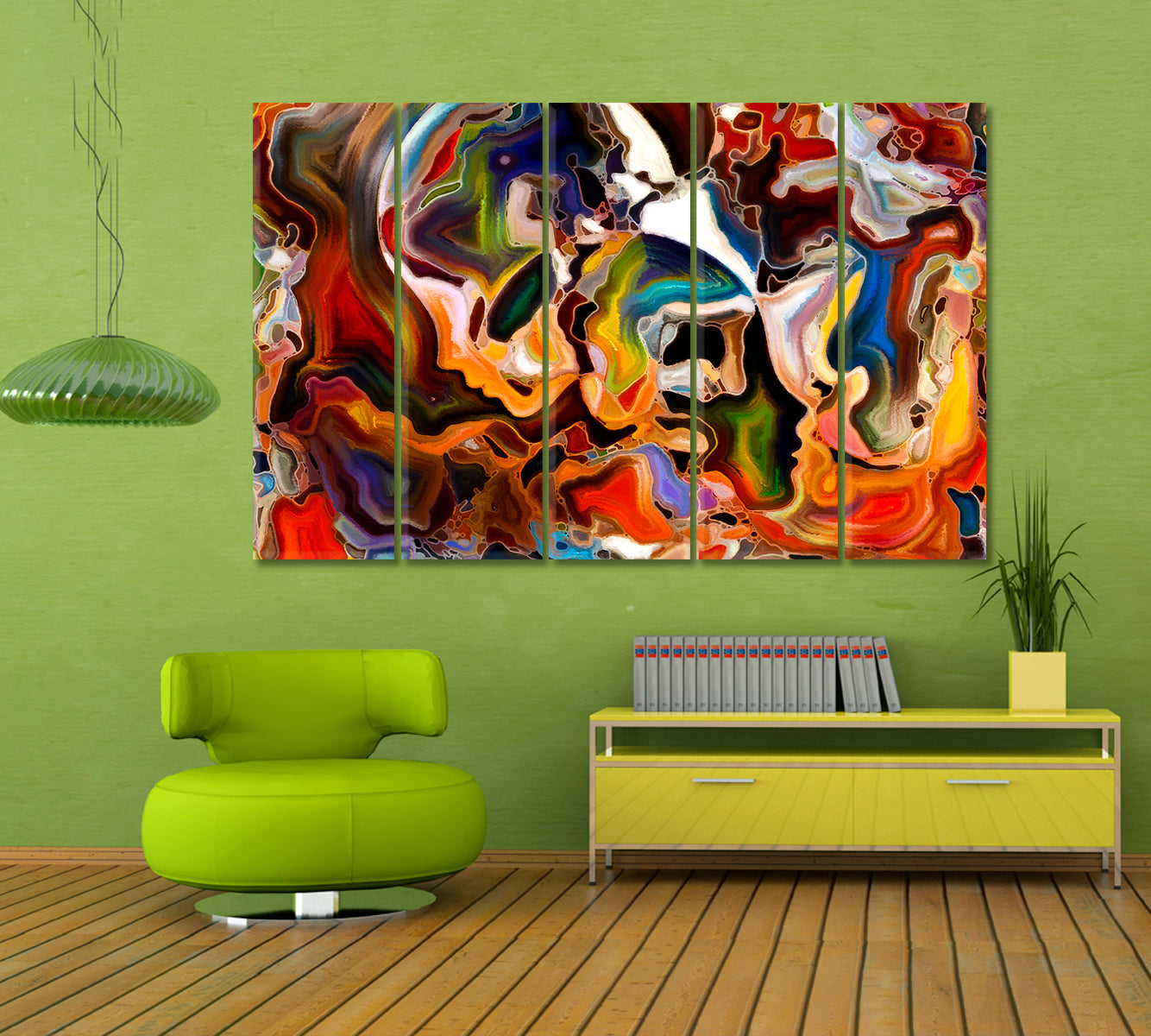 Human and Colorful Abstract Shapes Abstract Art Print Artesty   