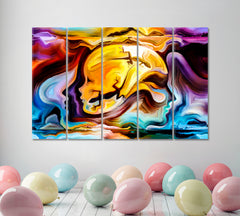 Forces of Nature Abstract Design Consciousness Art Artesty 5 panels 36" x 24" 