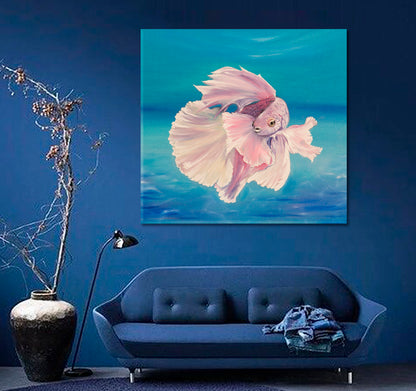 OCEAN Siamese Fighting Fish Underwater Nautical | Square Nautical, Sea Life Pattern Art Artesty   