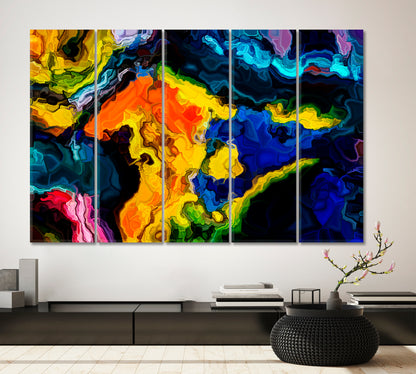 FLUID LINES  Abstract Art Abstract Art Print Artesty 5 panels 36" x 24" 