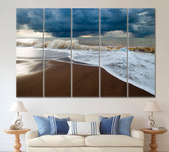 Storm Large Ocean Wave Big Waves Sea Water Coast Beach Sky Reserve Nature Scenery Landscape Fine Art Print Artesty   