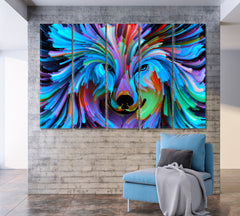 Shapes and Colors in the Animal World Abstract Art Print Artesty 5 panels 36" x 24" 