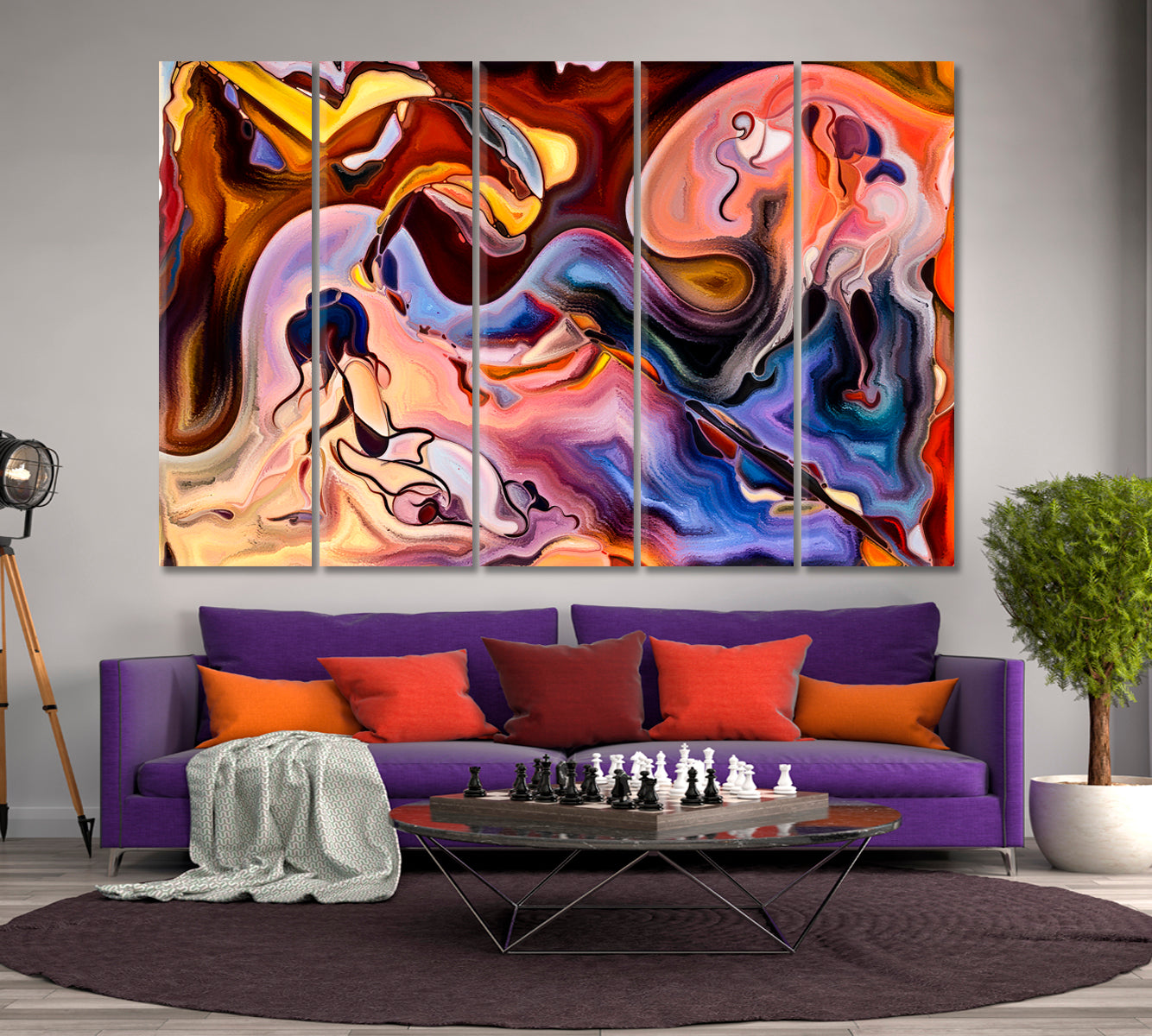 ABSTRACT VARIETY Contemporary Abstraction Contemporary Art Artesty 5 panels 36" x 24" 