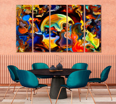 Colors Mind Shapes Abstract Art Print Artesty 5 panels 36" x 24" 