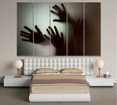 SHADOW OF LOVE Behind Glass Silhouette Blur Photo Photo Art Artesty 5 panels 36" x 24" 