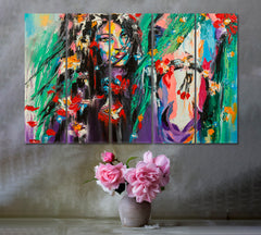 CHASING A DREAM Beautiful Woman Horse and Flowers Fine Art Artesty 5 panels 36" x 24" 