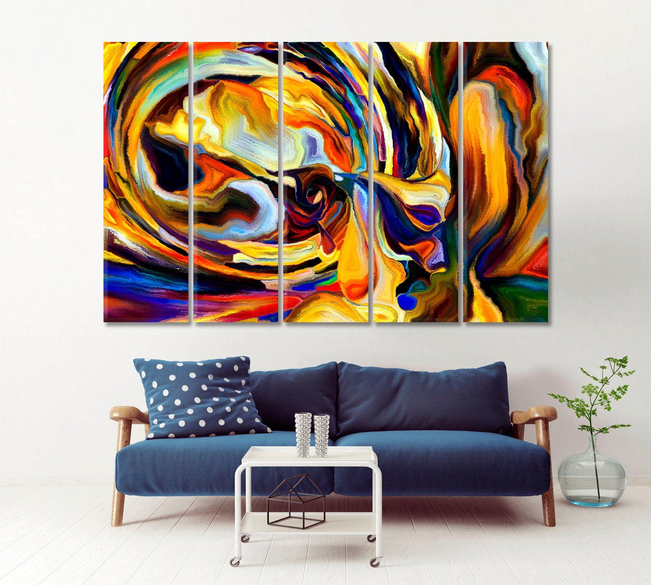 Colors Interplay Abstract Art Print Artesty 5 panels 36" x 24" 