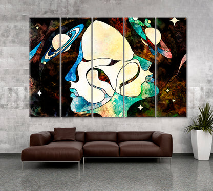 Life Unity Celestial Home Canvas Décor Artesty 5 panels 36" x 24" 