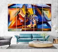 BEST GEOMETRIC ABSTRACT VARIETY Seashell And Forms Contemporary Abstraction Abstract Art Print Artesty 5 panels 36" x 24" 