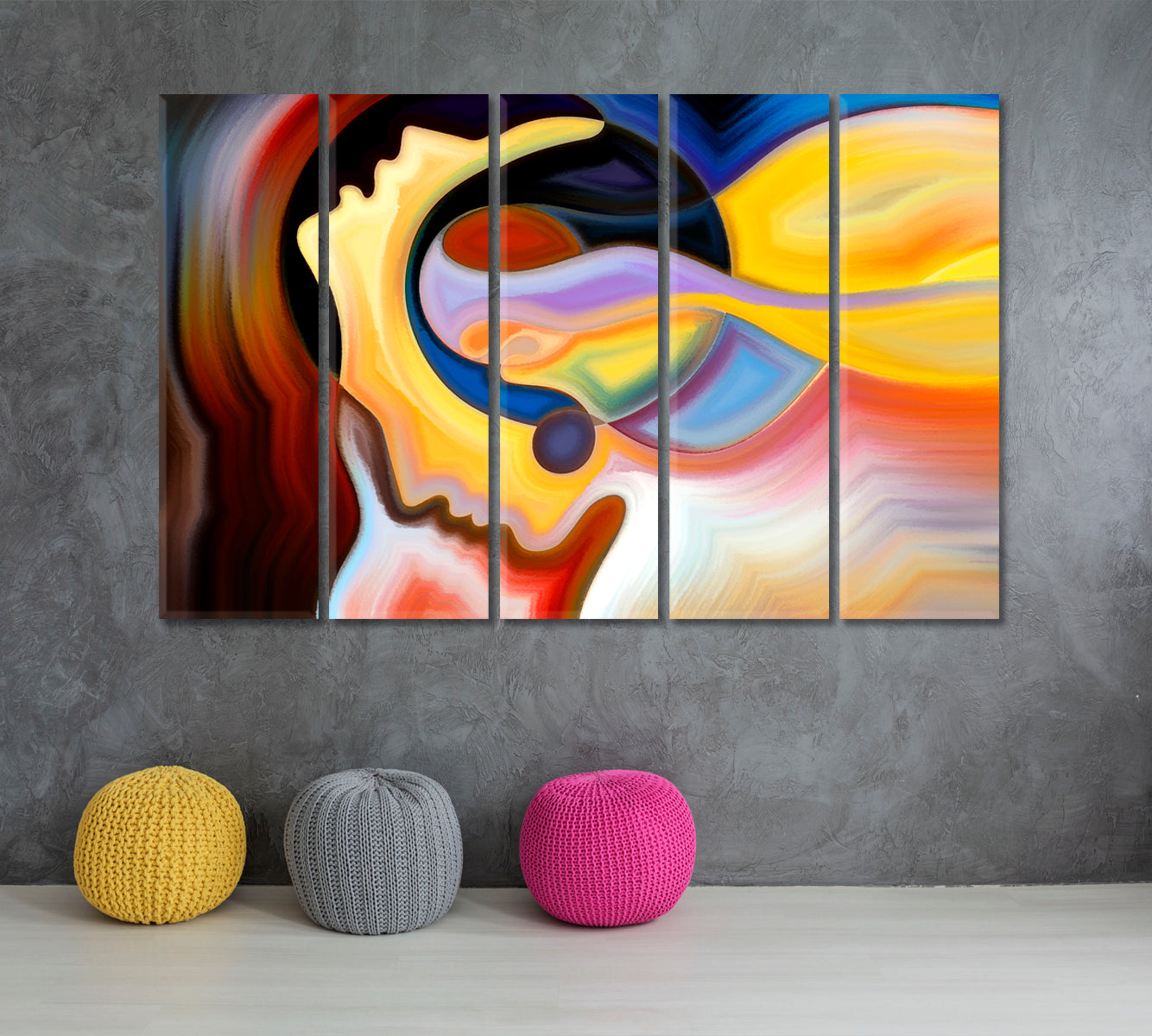 Human Thoughts Consciousness Consciousness Art Artesty 5 panels 36" x 24" 