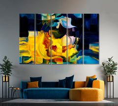 ABSTRACT Thoughts And Emotion Contemporary Surrealism Abstract Art Print Artesty 5 panels 36" x 24" 