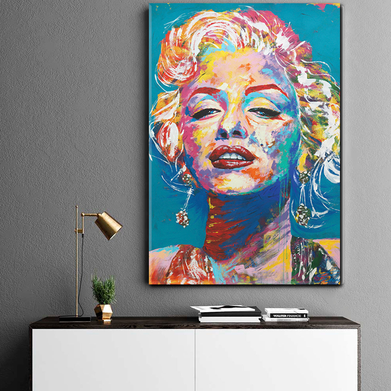 MARILYN MONROE  Modern Art Trendy Canvas Print - Vertical Celebs Canvas Print Artesty   