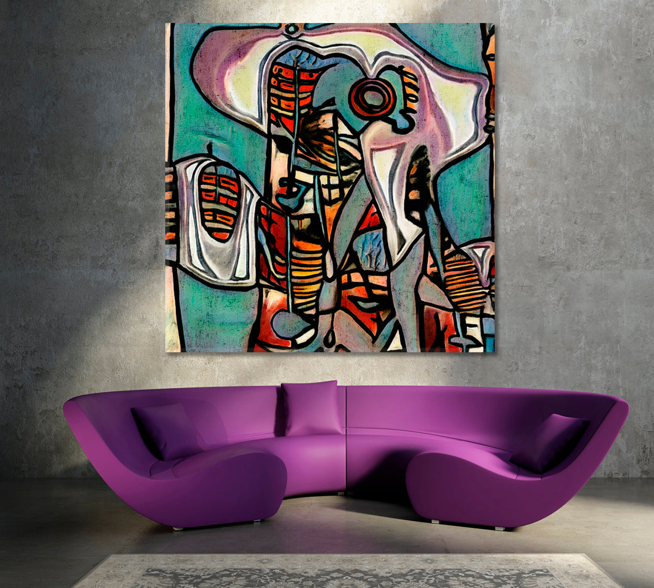 INSPIRED BY PICASSO Surreal Portrait Modern Abstraction Cubism Contemporary Art Artesty   