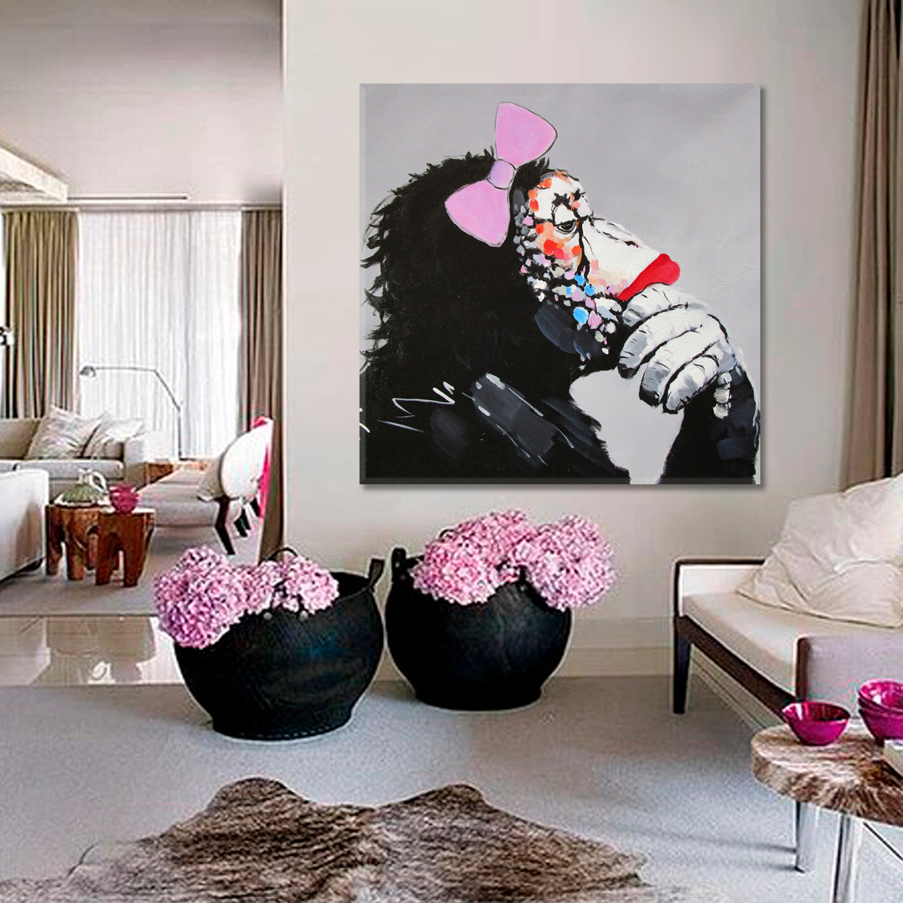 FUNNY MONKEY Trendy Pop Art Gorilla - S Animals Canvas Print Artesty   