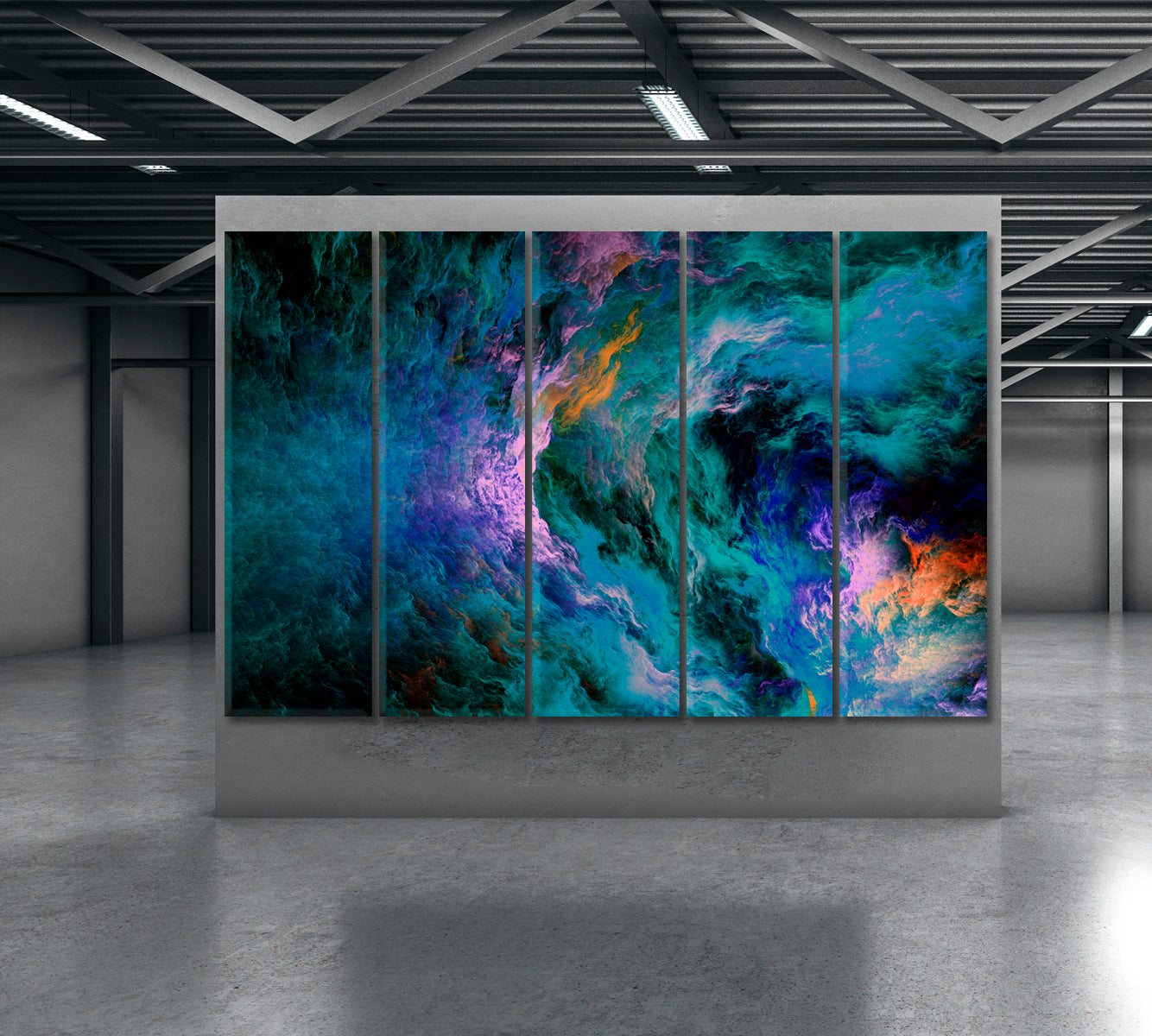 Color Flow Contemporary Art Artesty 5 panels 36" x 24" 
