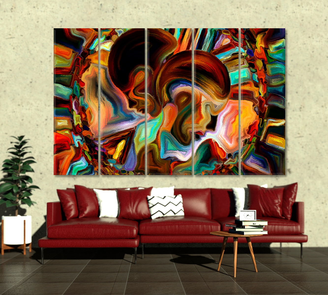 Vivid Creativity and Imagination Consciousness Art Artesty 5 panels 36" x 24" 