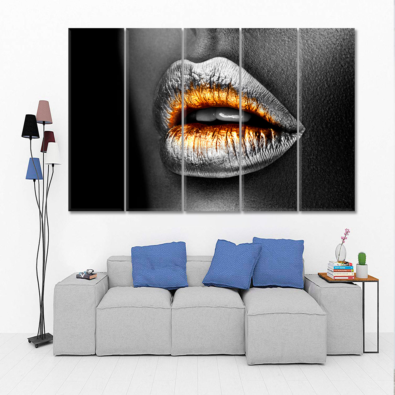 SILVER LIPS Poster Beauty Salon Artwork Prints Artesty   