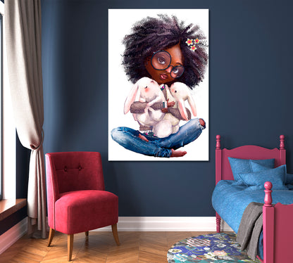 KIDS ART Cute Little Girls Sweet Kids Baby Nursery Home Room Decor Canvas Print | Vertical Kids Room Canvas Art Print Artesty   