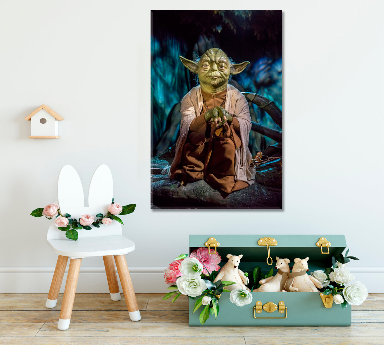 Jedi Master Yoga Dagobah Star Wars Peaceful Meditating Giclée Canvas | Vertical TV, Cartoons Wall Art Canvas Artesty   