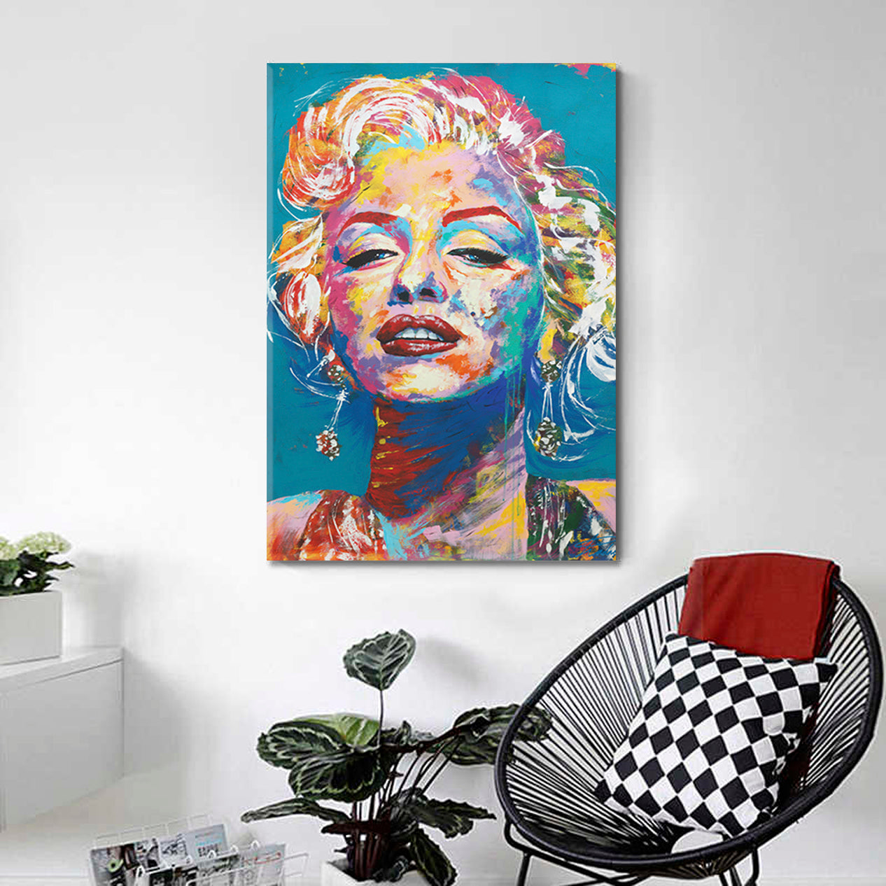 MARILYN MONROE  Modern Art Trendy Canvas Print - Vertical Celebs Canvas Print Artesty   