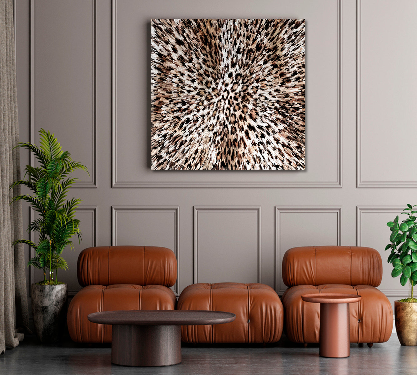 Abstract Leopard Rays Trippy Poster Contemporary Art Artesty   