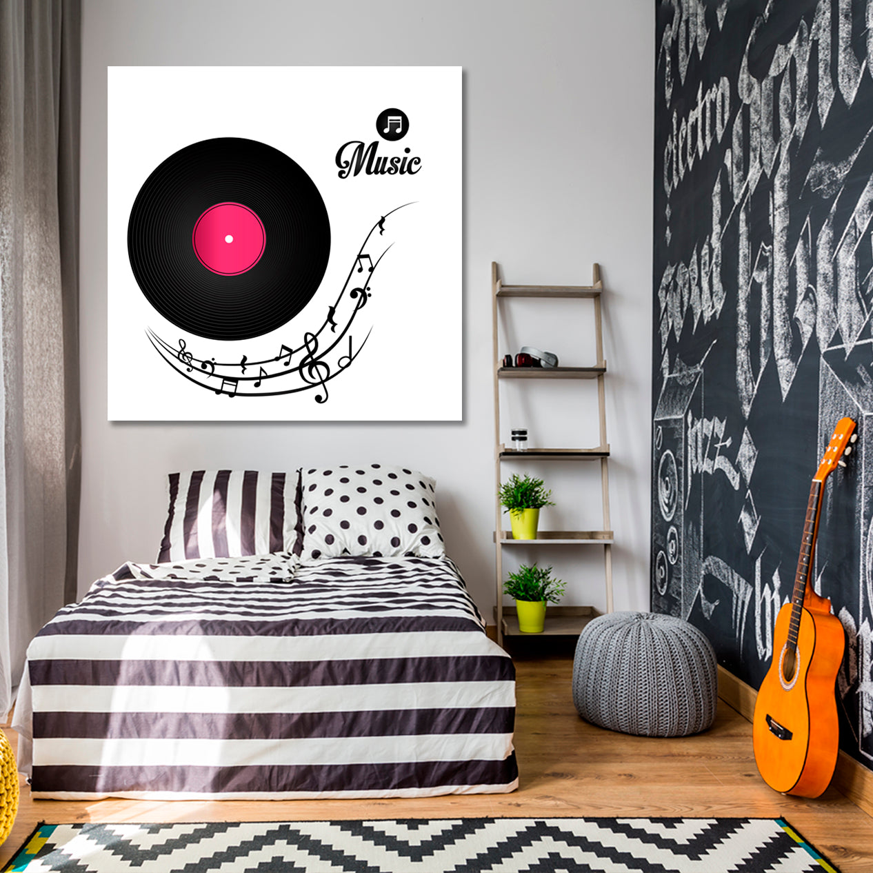 ROLLING RECORD Vinyl Disc Music Notes Spiral Music Wall Panels Artesty   