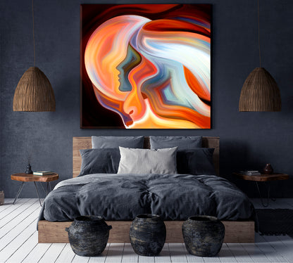 MODERN ART Interlacing Colored Lines Abstract Art Print Artesty   