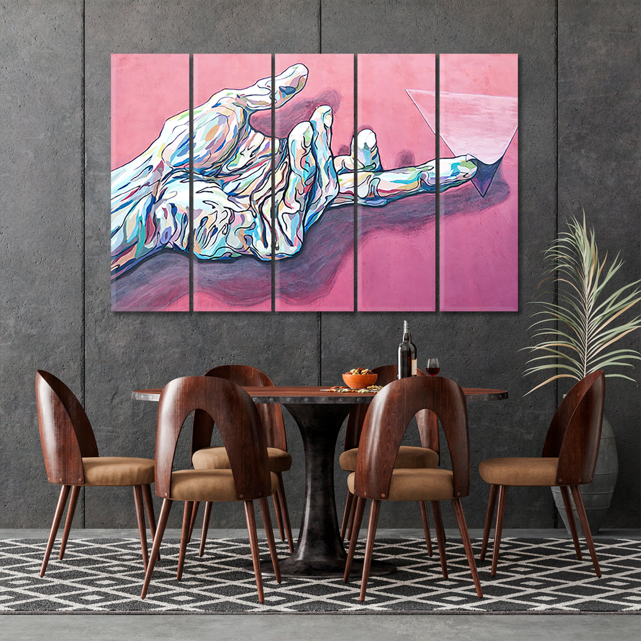 GLORY OF GOD | Hand Of Lord Abstract Contemporary Art Canvas Print Street Art Canvas Print Artesty 5 panels 36" x 24" 