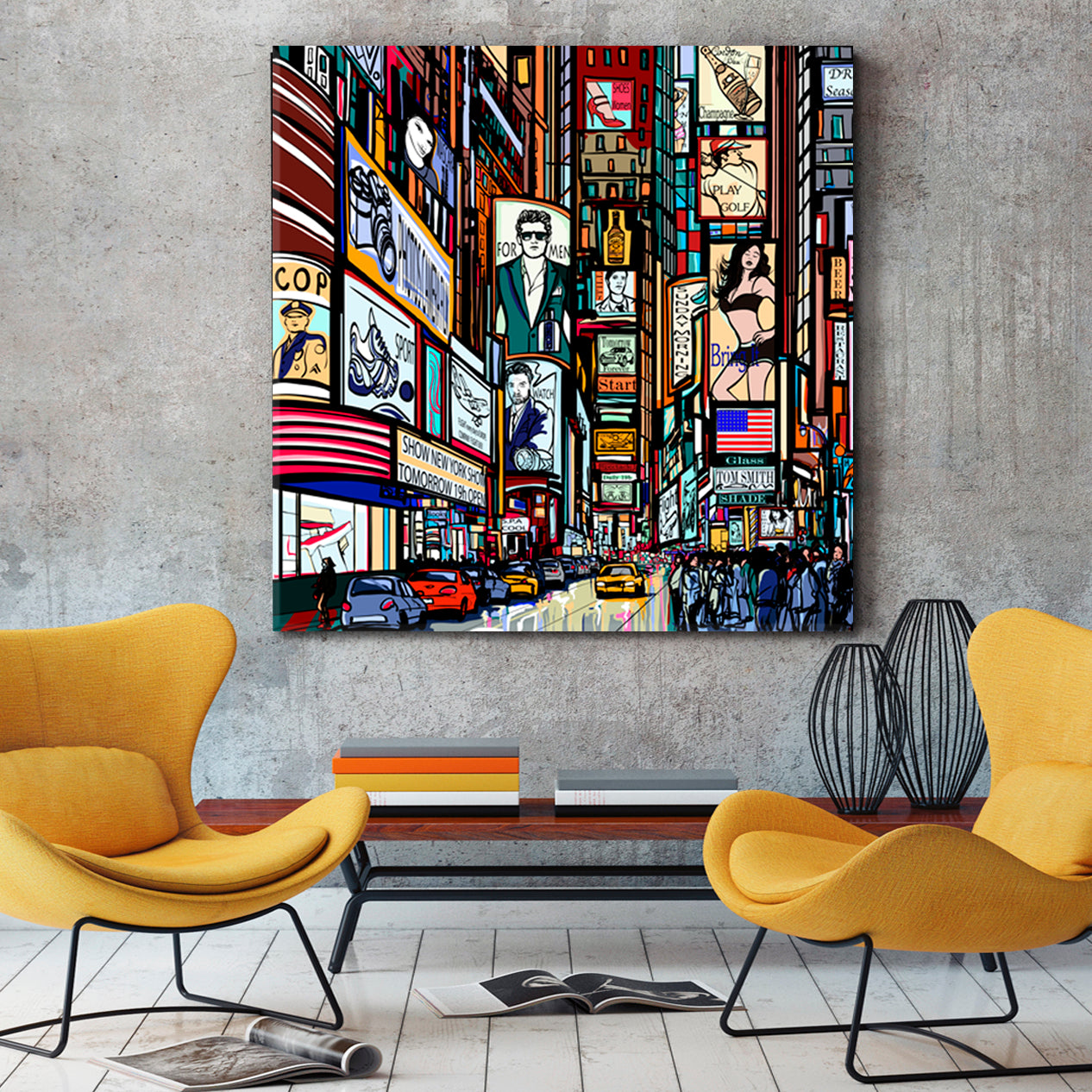 New York City Time Square Downtown NYC Contemporary Style Cities Wall Art Artesty   