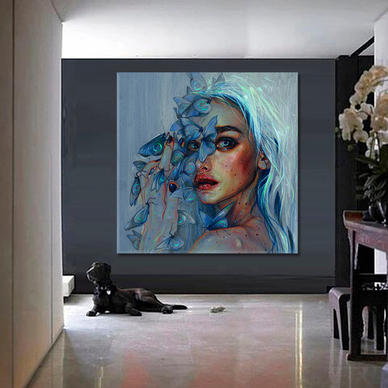 BLUE DREAM Refined Art Beautiful Girl Contemporary Fantasy - S Fine Art Artesty   