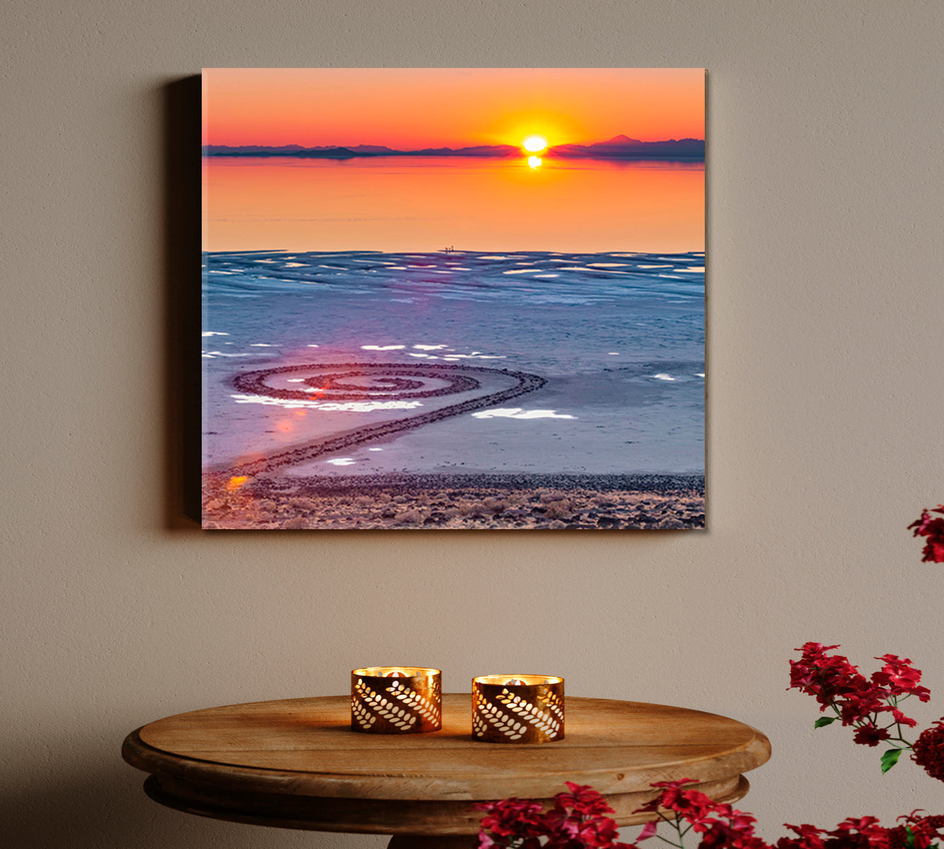 Spiral Jetty Great Salt Lake Landscape United States Famous Landmarks Artwork Print Artesty   