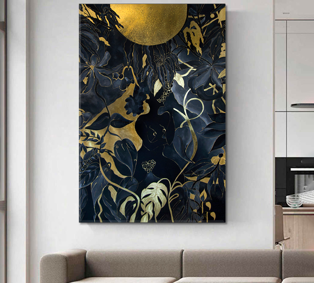 EVE GARDEN OF EDEN Black Gold Exotic Tropical Pattern Abstract Abstract Art Print Artesty   