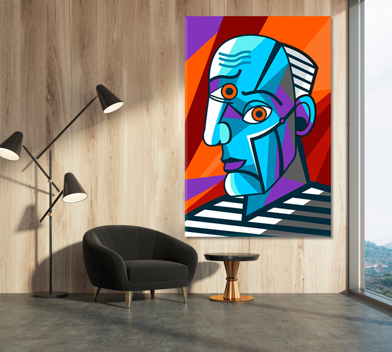 GREAT PAINTER FACE Pablo Picasso Abstract Cubism Dadaism - V Cubist Trendy Large Art Print Artesty   