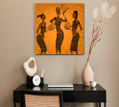 Beautiful African Black Woman Africa Ethnic Retro Vintage Style - S African Style Canvas Print Artesty   