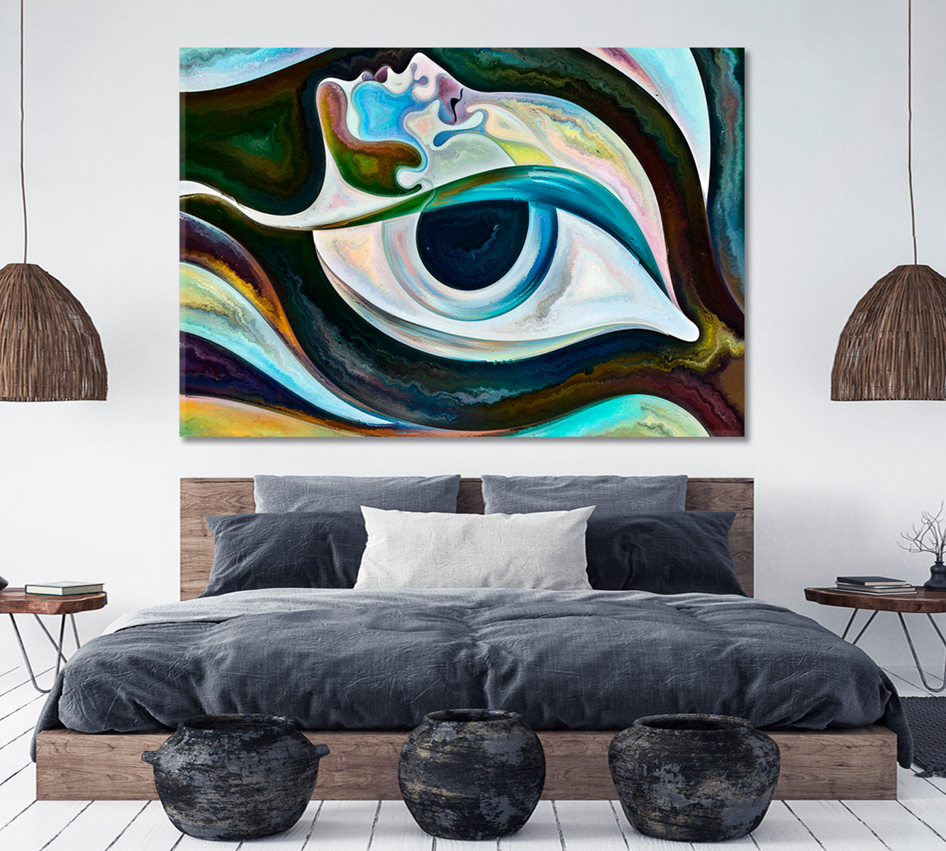 EVIL EYE DEFENSE Home Protection Modern Healing Spiritual Art Talisman Abstract Art Print Artesty   